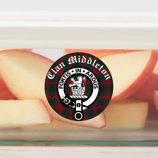 Clan Middleton Crest Badge en Tartan Labels (Aangebracht)