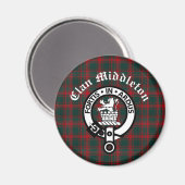 Clan Middleton Crest Badge en Tartan Magneet (Voorkant / Achterkant)
