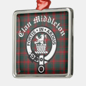 Clan Middleton Crest Badge en Tartan Metalen Ornament (Links)