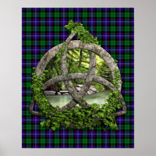 Clan Mitchell Tartan Celtic Trinity Poster