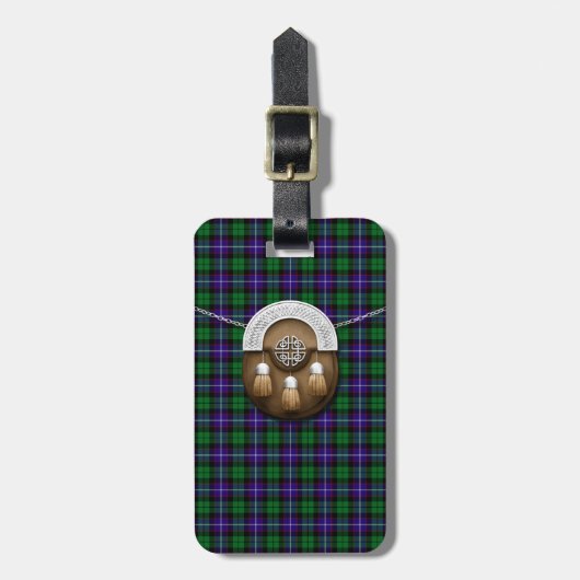 Clan Mitchell Tartan en Sporran Bagagelabel (Voorkant verticaal)