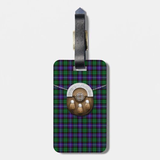 Clan Mitchell Tartan en Sporran Bagagelabel (Achterkant verticaal)