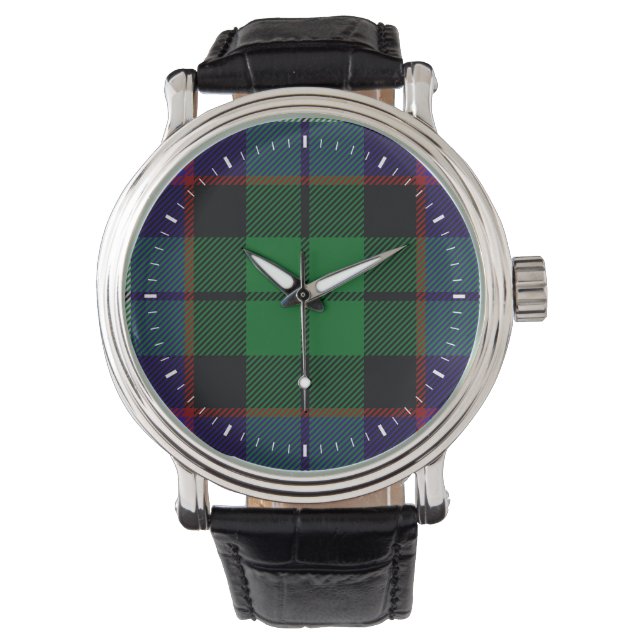 Clan Mitchell Tartan Horloge (Voorkant)