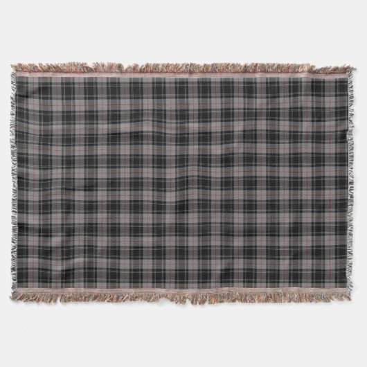 Clan Moffat Tartan Black en Grey Pset Deken (Voorkant)