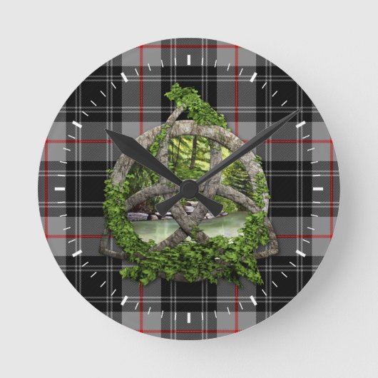 Clan Moffat Tartan Celtic Trinity Ronde Klok (Voorkant)