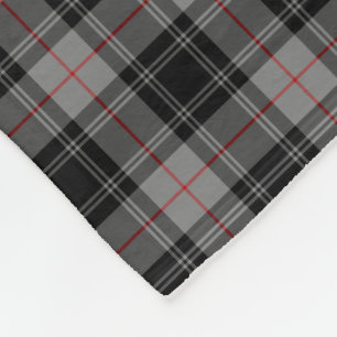 Clan Moffat Tartan Grey and Black Pset Fleece Deken