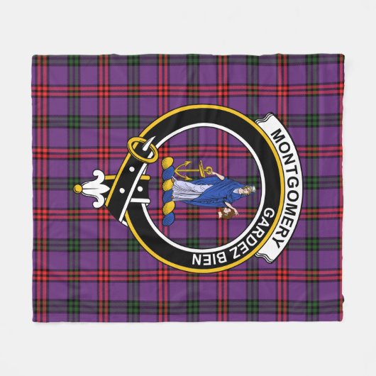 Clan Montgomery Modern Tartan Pset Fleece Deken (Voorkant (Horizontaal))