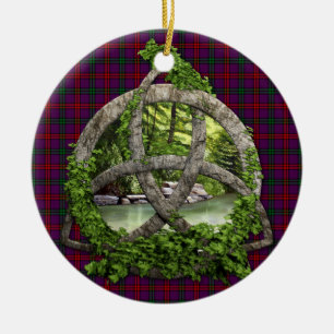 Clan Montgomery Tartan Celtic Trinity Keramisch Ornament