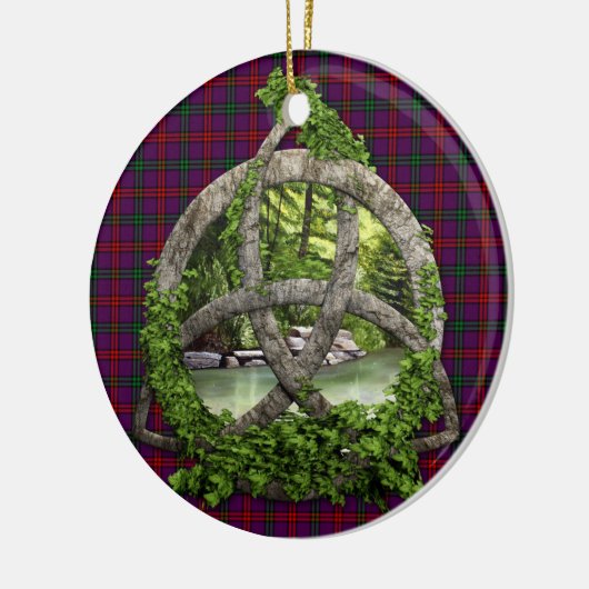 Clan Montgomery Tartan Celtic Trinity Keramisch Ornament (Links)