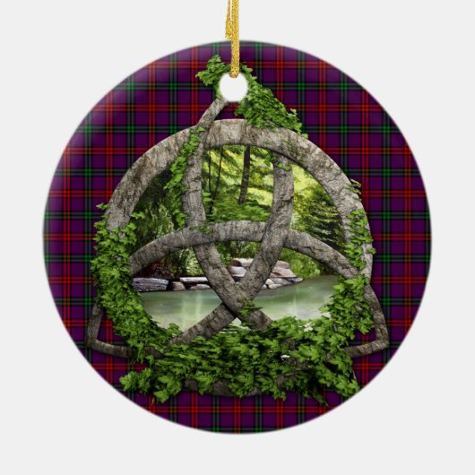 Clan Montgomery Tartan Celtic Trinity Keramisch Ornament (Achterkant)