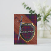 Clan Montgomery Tartan Sword & Shield Briefkaart (Staand voorkant)