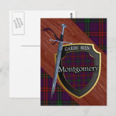 Clan Montgomery Tartan Sword & Shield Briefkaart (Voorkant / Achterkant)