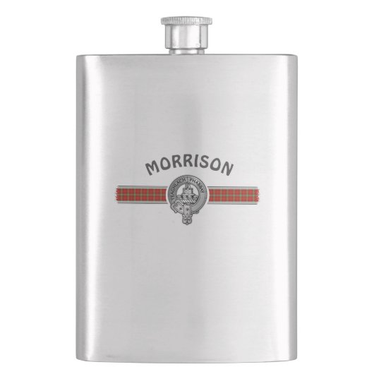 Clan Morrison (bewerken) Crest & Tartan Flacon (Voorkant)