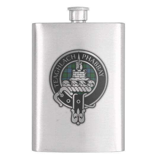 Clan Morrison Crest & Hunting Tartan Flask Flacon (Voorkant)