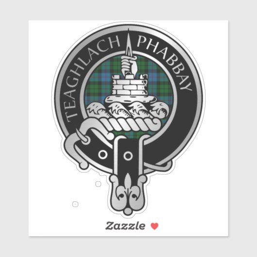 Clan Morrison Crest & Hunting Tartan Sticker (Vel)