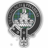 Clan Morrison Crest & Hunting Tartan Sticker (Voorkant)