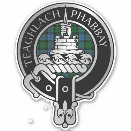 Clan Morrison Crest & Hunting Tartan Sticker (Voorkant)