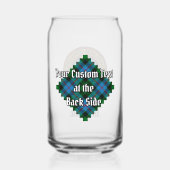 Clan Morrison Crest over het jagen op Tartan Blikvorm Glas (Achterkant)