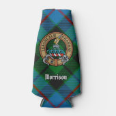 Clan Morrison Crest over het jagen op Tartan Flesjeskoeler (Voorkant)