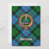 Clan Morrison Crest over het jagen op Tartan Kaart (Achterkant)