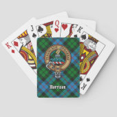 Clan Morrison Crest over het jagen op Tartan Pokerkaarten (Achterkant)