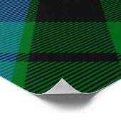 Clan Morrison Crest over het jagen op Tartan Poster (Hoek)