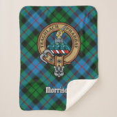 Clan Morrison Crest over het jagen op Tartan Sherpa Deken (Voorkant)