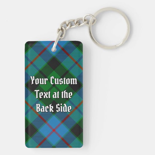 Clan Morrison Crest over het jagen op Tartan Sleut Sleutelhanger (achterkant)