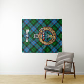 Clan Morrison Crest over het jagen op Tartan Wandkleed (In Situ (horizontaal))