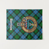 Clan Morrison Crest over het jagen op Tartan Wandkleed (Voorkant (horizontaal))