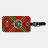 Clan Morrison Crest over Red Tartan Bagagelabel (Voorkant horizontaal)