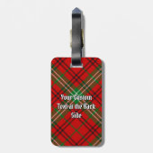 Clan Morrison Crest over Red Tartan Bagagelabel (Achterkant verticaal)