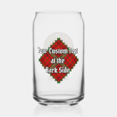 Clan Morrison Crest over Red Tartan Blikvorm Glas (Achterkant)