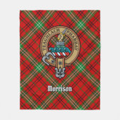 Clan Morrison Crest over Red Tartan Fleece Deken (Voorkant)