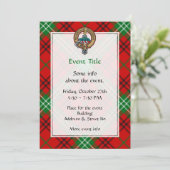 Clan Morrison Crest over Red Tartan Kaart (Staand voorkant)