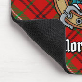 Clan Morrison Crest over Red Tartan Muismat (Hoek)