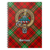 Clan Morrison Crest over Red Tartan Notitieboek (Voorkant)