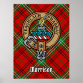 Clan Morrison Crest over Red Tartan Poster (Voorkant)