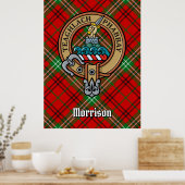 Clan Morrison Crest over Red Tartan Poster (Keuken)