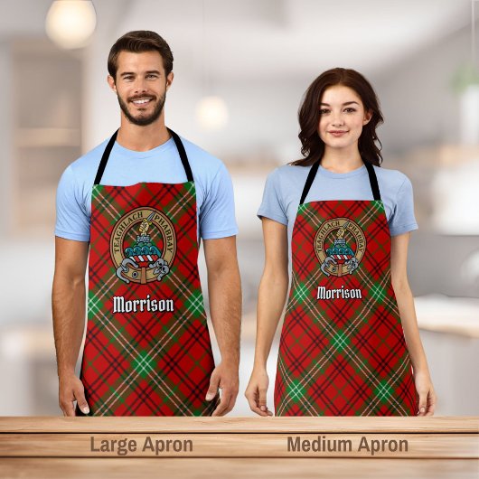 Clan Morrison Crest over Red Tartan Schort