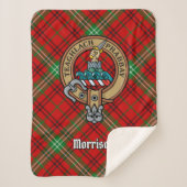 Clan Morrison Crest over Red Tartan Sherpa Deken (Voorkant)