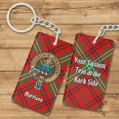 Clan Morrison Crest over Red Tartan Sleutelhanger