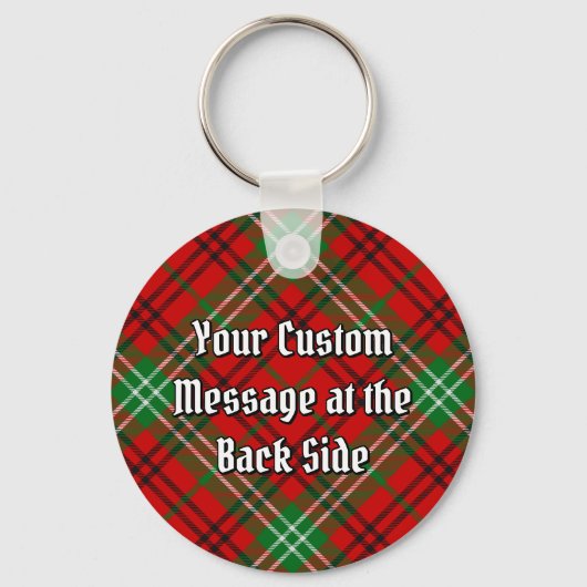 Clan Morrison Crest over Red Tartan Sleutelhanger (Achterkant)