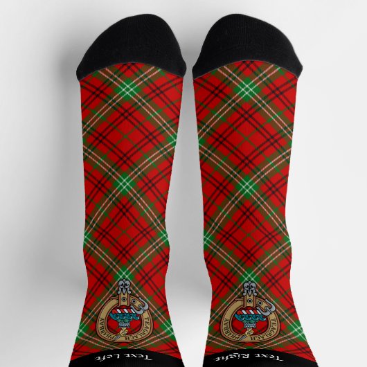 Clan Morrison Crest over Red Tartan Socks Sokken (Top)