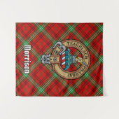 Clan Morrison Crest over Red Tartan Wandkleed (Voorkant (horizontaal))