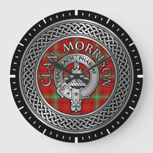 Clan Morrison Crest & Tartan Knot Large Clock Grote Klok