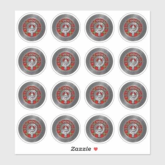 Clan Morrison Crest & Tartan Knot Sticker (Vel)