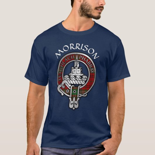 Clan Morrison Crest & Tartan T-Shirt (Voorkant)