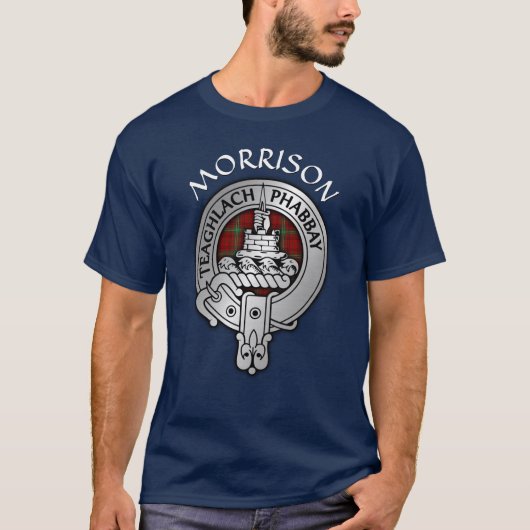 Clan Morrison Crest & Tartan T-shirt (Voorkant)
