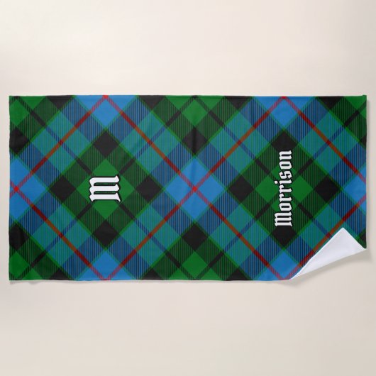 Clan Morrison Hunting Tartan Beach Towel Strandlaken (Voorkant)